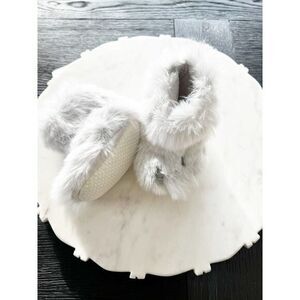 RESTORATION HARDWARE NWT Luxe Faux Fur Grey Fox Baby's Bootie 24MO